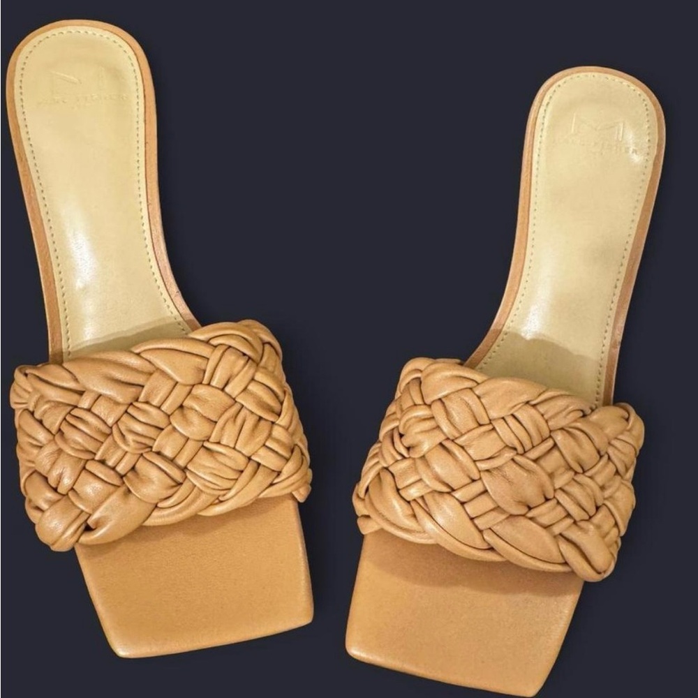 Marc Fisher Tan Braided Mules